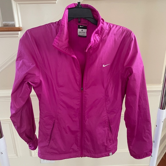 Nike Dri Fit Full Zip Jacket Women's Size XS Cerise Pink Mesh Lining - Picture 11 of 11